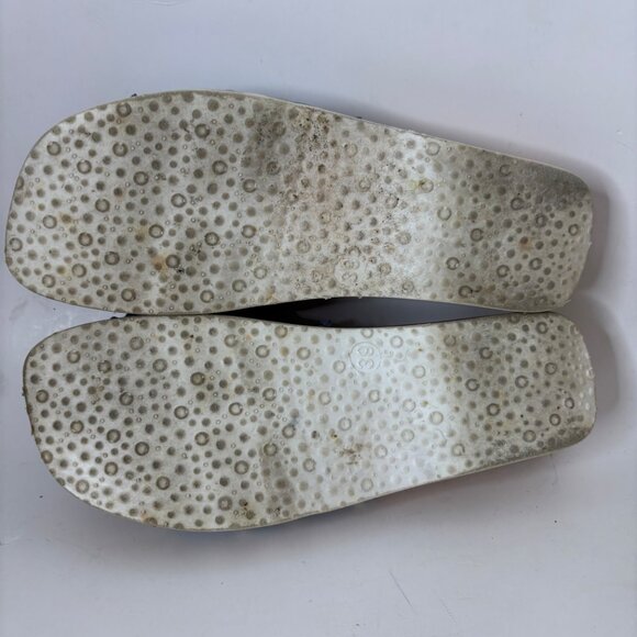 Homers Artisan Wood Sandals Blue Suede size 39 US 9 - Picture 6 of 9